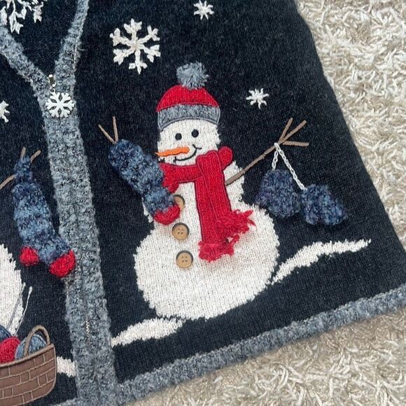 Christmas/HolidaySnowman 3D Sweater Vest By Mandal Bay Women’s Large - Picture 3 of 12